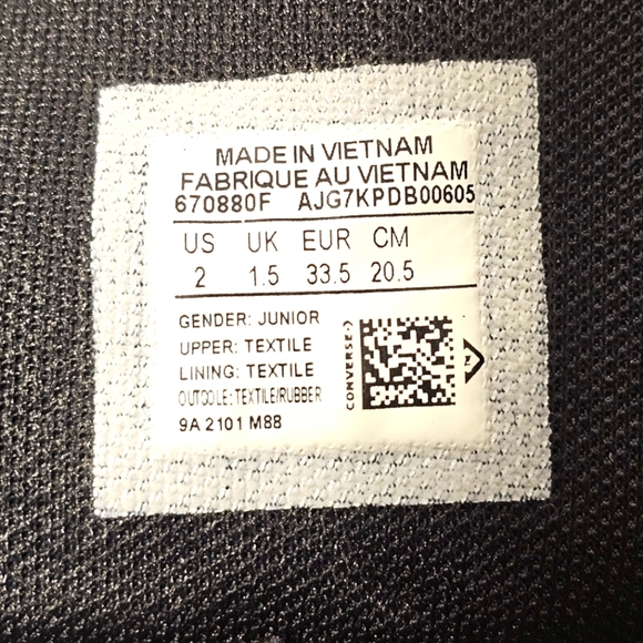 Converse All Star Black w/Neon Green Bugs Insects High-Top Sneaker Youth 2 - Picture 9 of 9